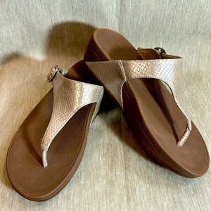 FITFLOP Sz 5 Front Toe Post Flip Flop Style Platform Slip On Slides  Sandals